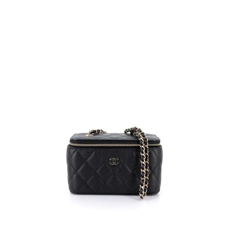 sac chanel vanity noir|Chanel vanity handbags.